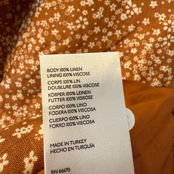 NWT Free People Maggie Linen Floral Blazer Pant Set Burnt Orange - Picture 5 of 11